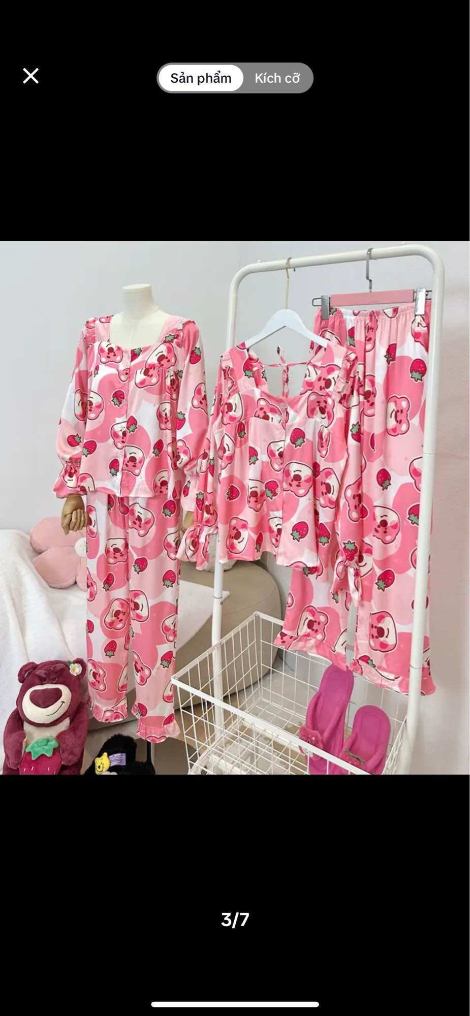 PIJAMA LỤA TƠ TẰM GẤU DÂU ( 40-58kg)