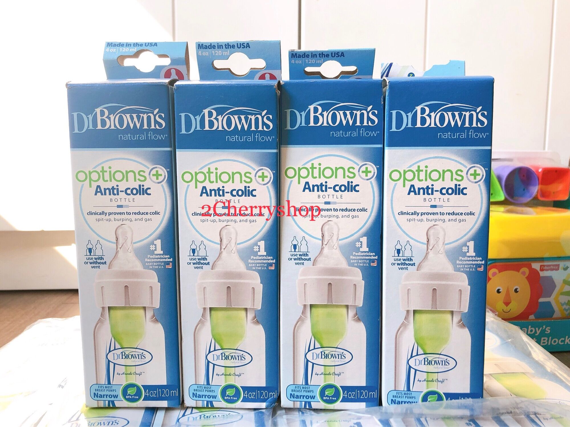 [Hàng Mỹ]Bình sữa Đơn Dr Brown’s 120ml cổ hẹp Option Plus + (mẫu mới)