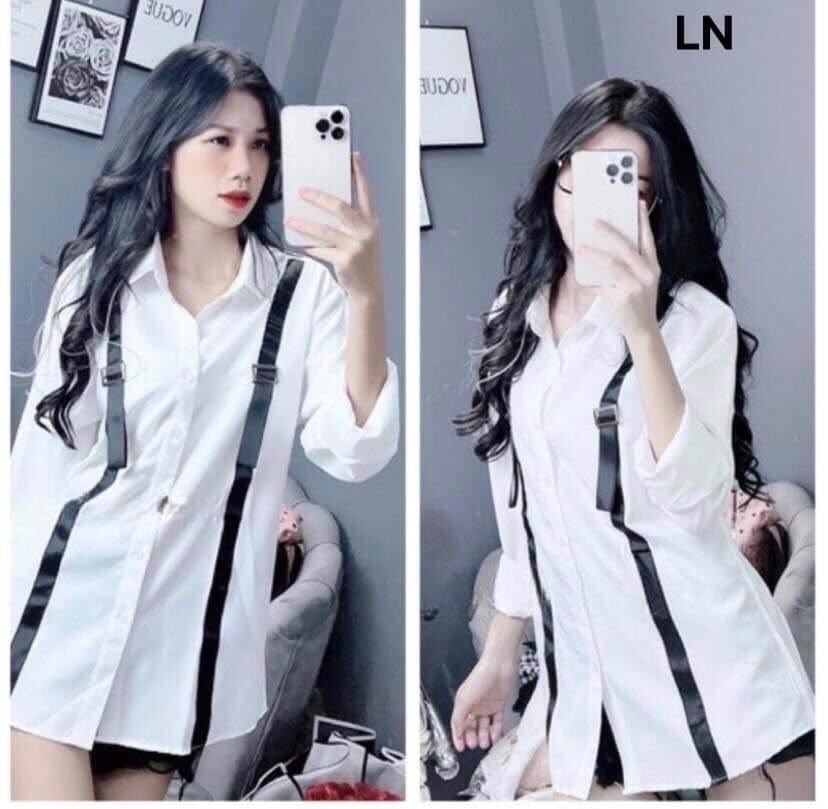 Áo sơ mi NAM NỮ  phôi dây dai hất thô lụa