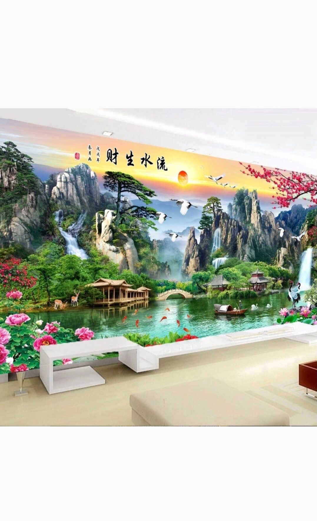 Tranh thêu phong cảnh khổ lớn 237x1m