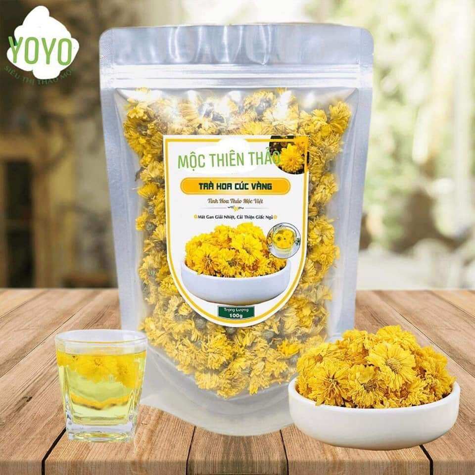 Trà Hoa cúc Vàng Gói 100g ( Tặng 1 gói hoa nhài Khi mua từ 200g ) Yoyo