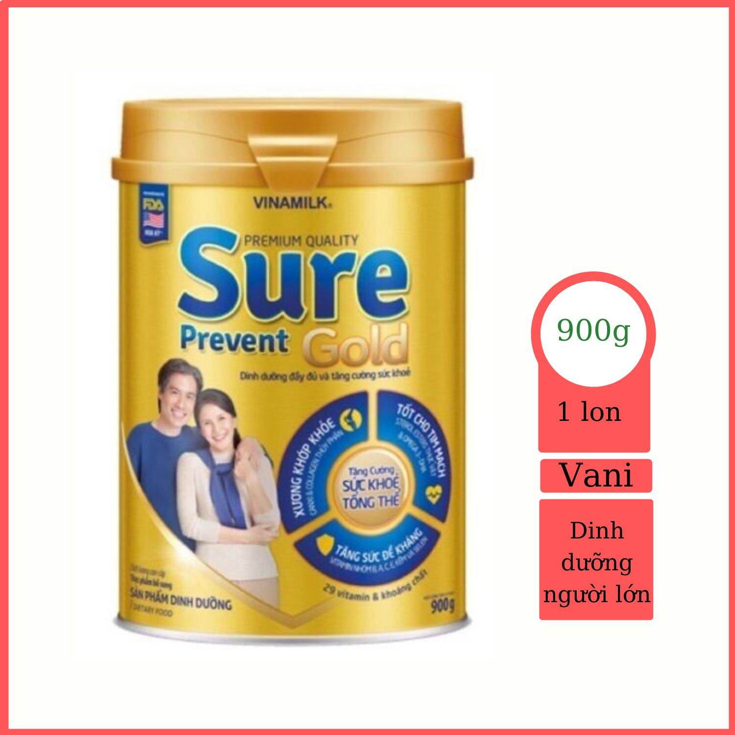 Sữa Bột Vinamilk Sure Prevent Gold 900g - [Date 2024]