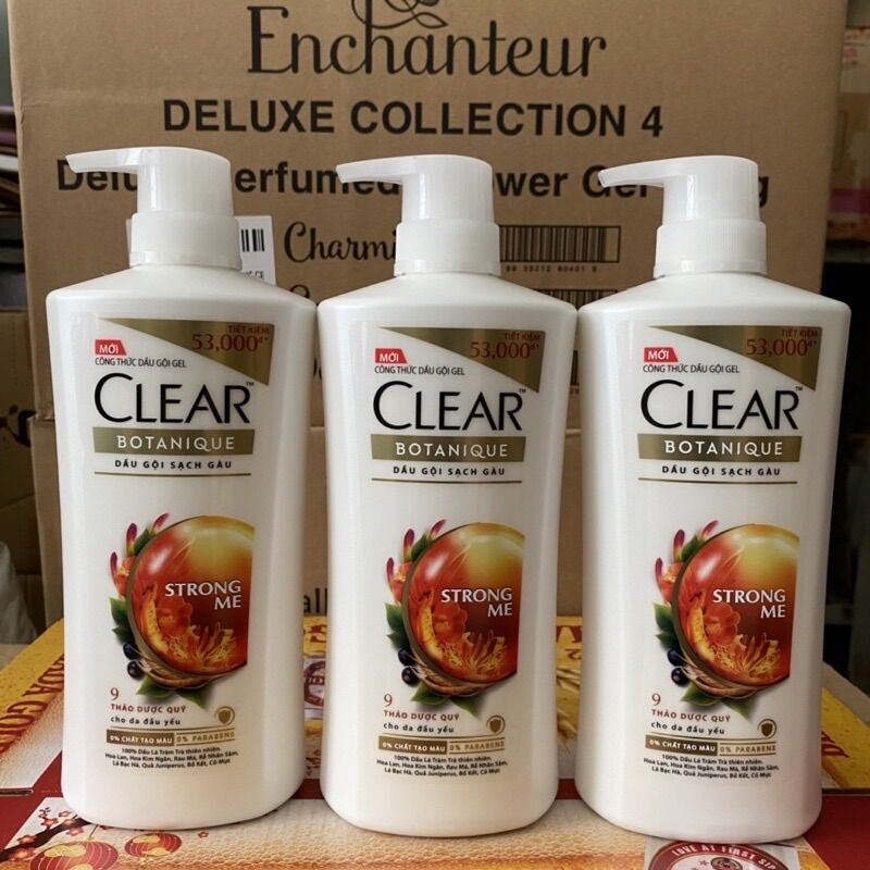 Dầu gội clear thảo dược sạch gàu cho da đầu yếu, chai 630g-200g