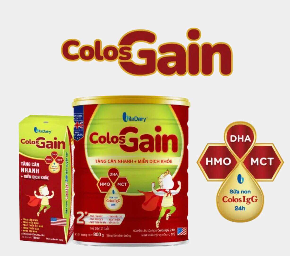 Sữa Colos Gain 0+ 800g