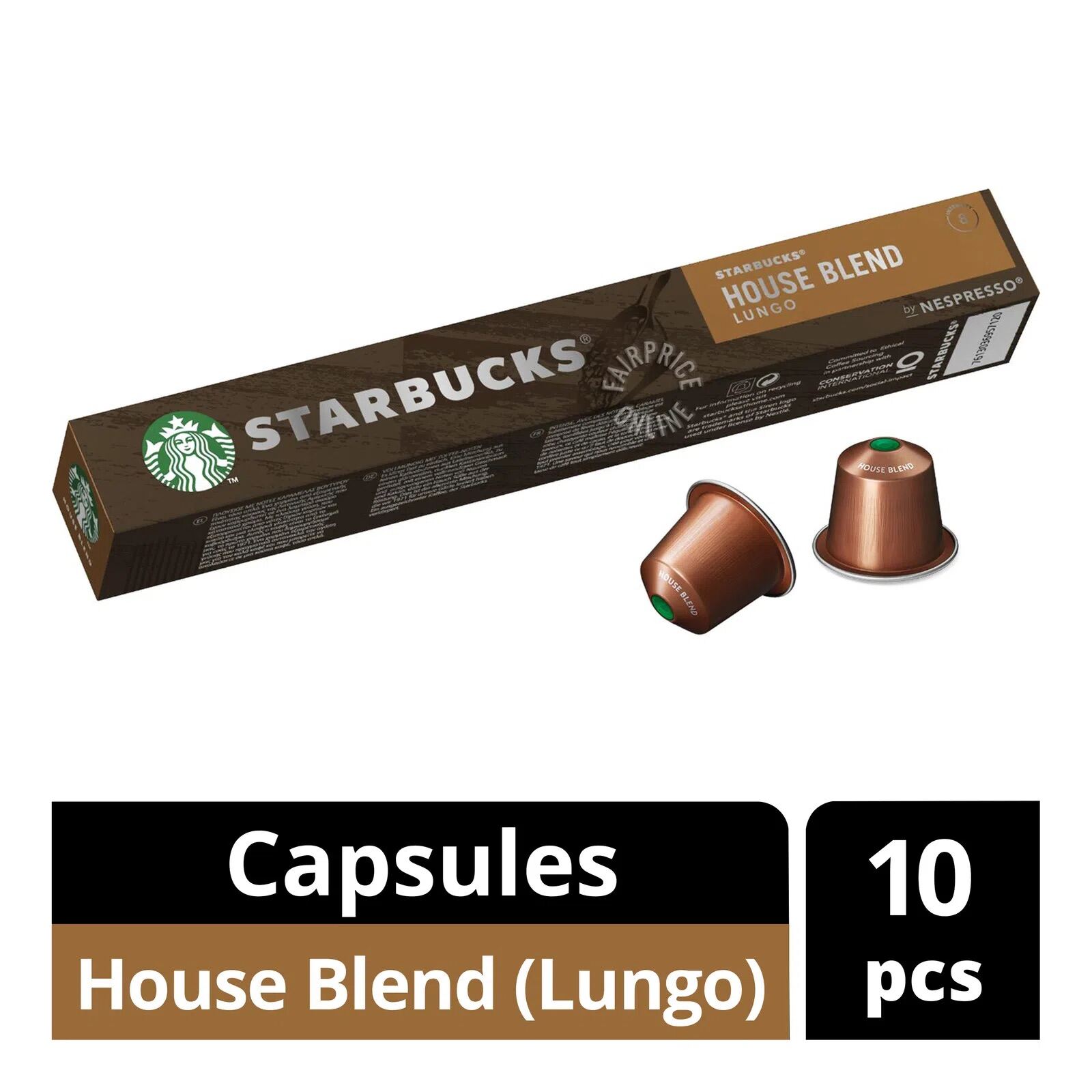 10 capsules Nespresso Starbucks House Blend Lungo viên nén cà phê pha máy