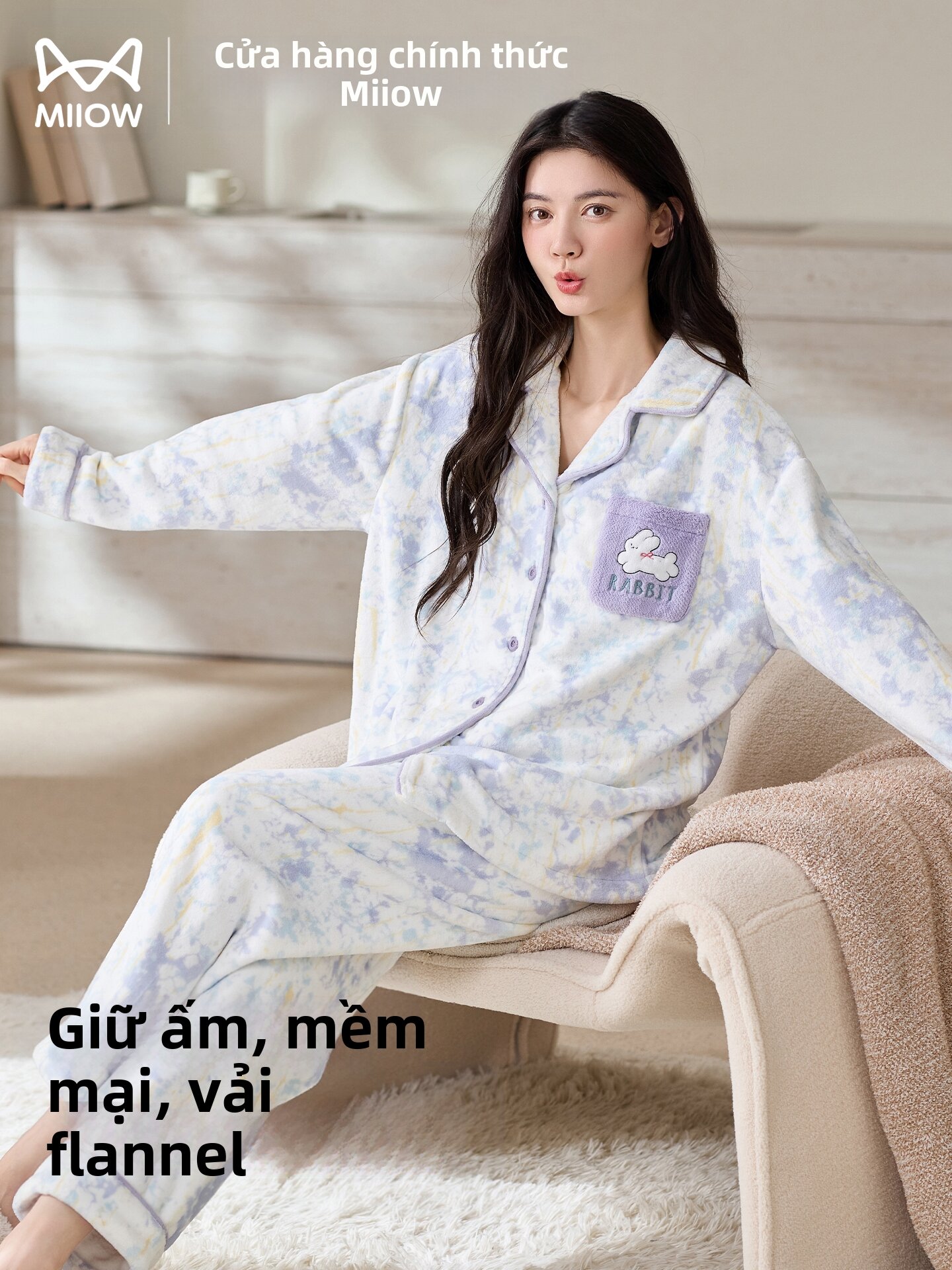 [MiiOW | Warm Women's Coral Fleece Sleepwear Set,MiiOW | Warm Women's Coral Fleece Sleepwear Set,] Giá  697,000 Đồng*Miễn phí vận chuyển