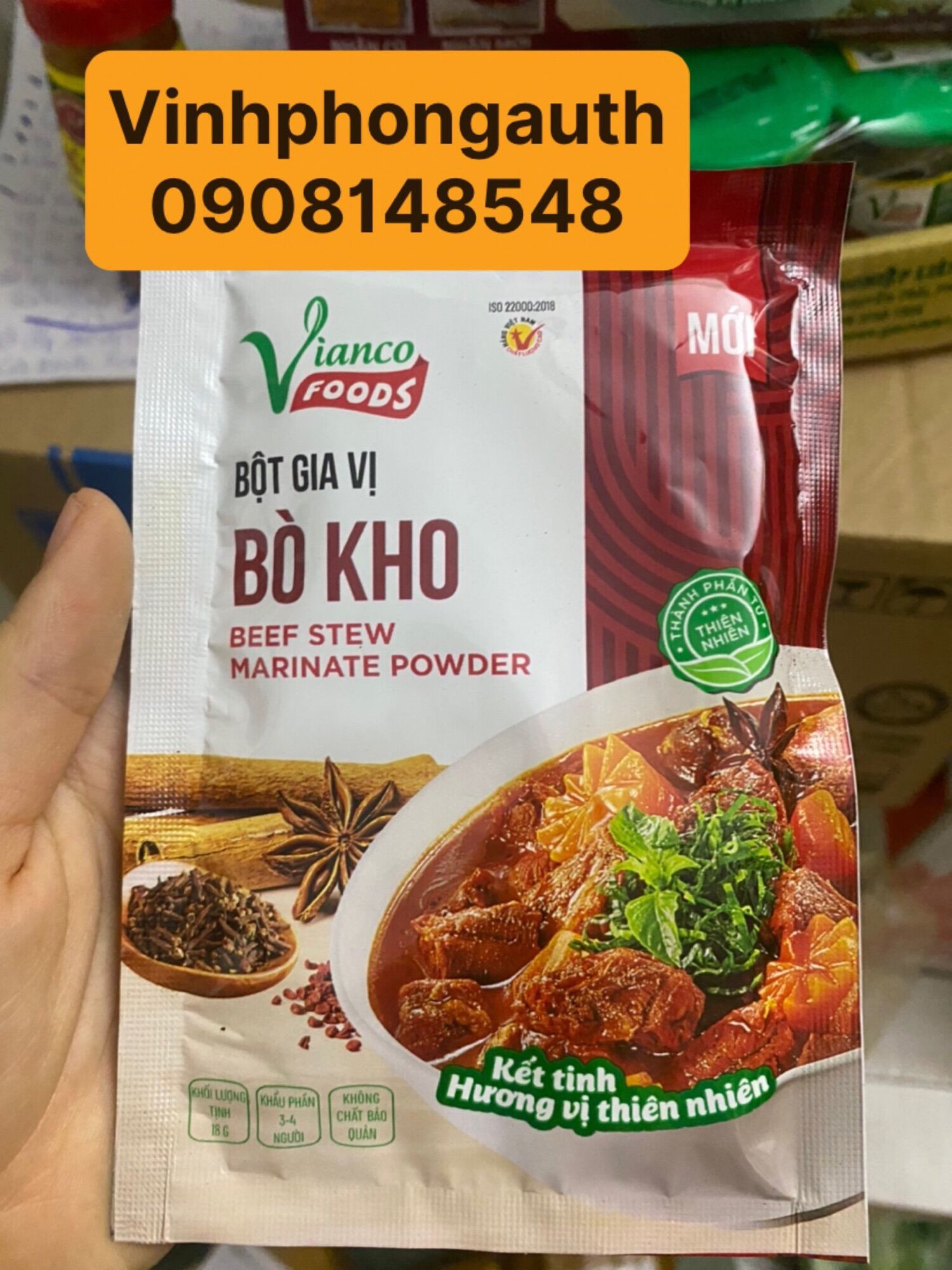 Bột gia vị bò kho vianco 18gr