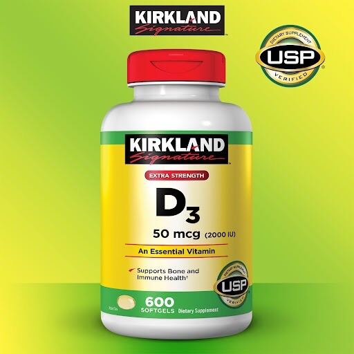 [Date 2026]Viên uống Vitamin D3 Kirkland 600 viên USA