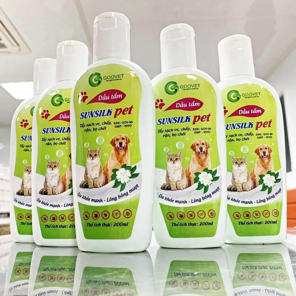 Dầu tắm sunsilk pet sữa tắm chó mèo - tẩy sạch ve, chấy, rận, bọ chét.