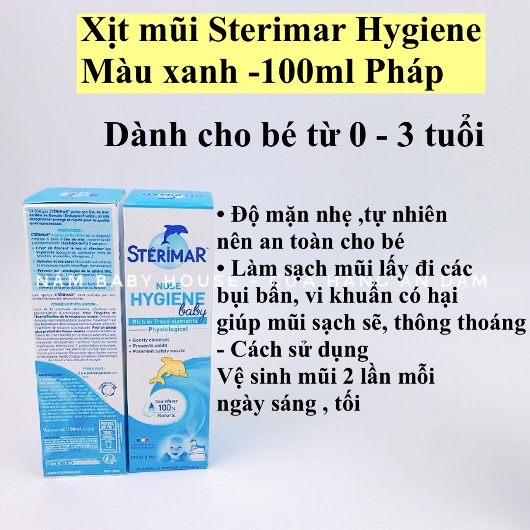 Xịt mũi cá heo Sterimar Pháp dành cho bé từ 0 tháng tuổi 100ml