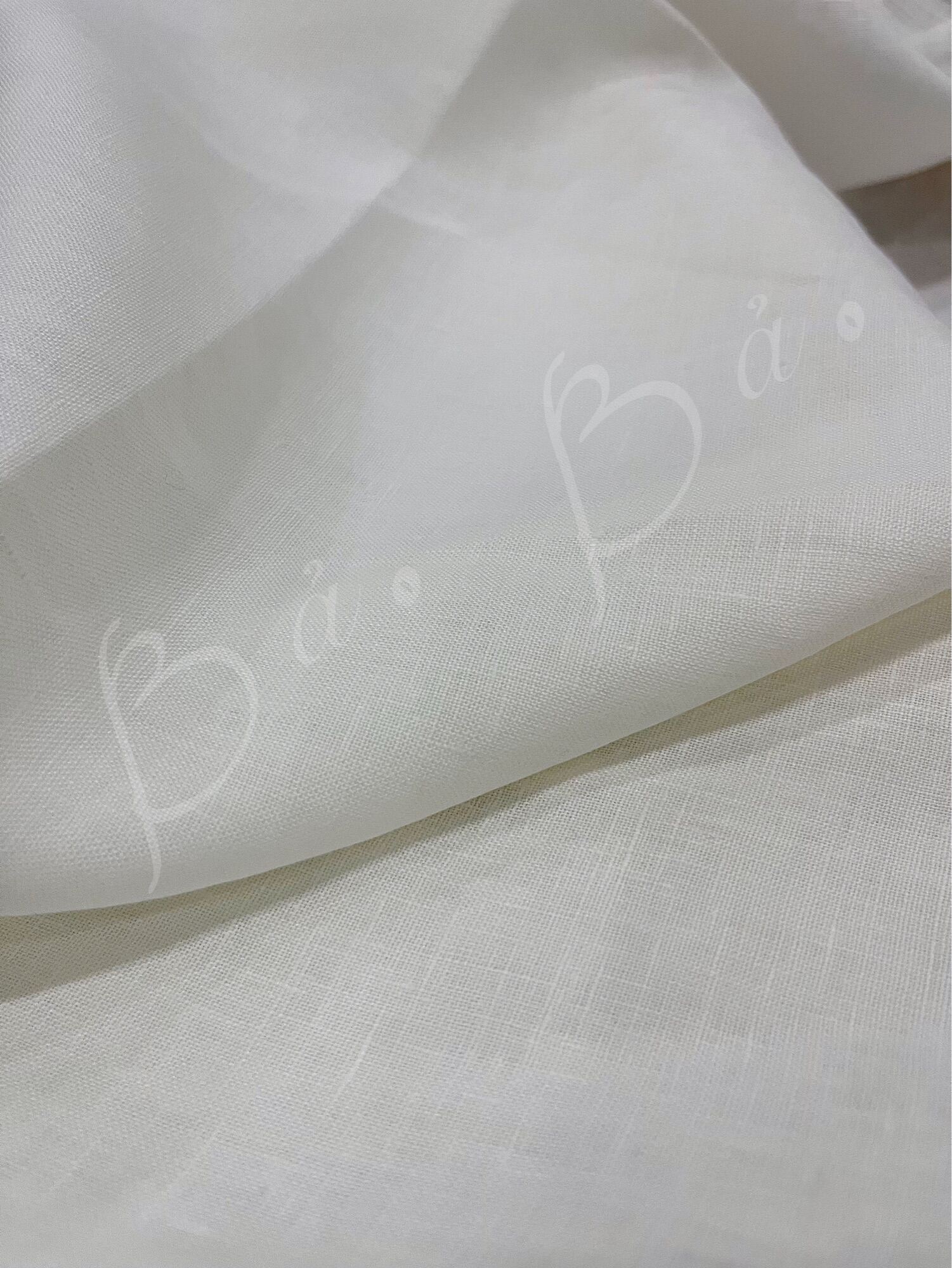 Vải Linen Tưng Premium/Pure Linen Trắng Hàng Áo Mềm Mướt Mỏng Nhẹ Khổ 1m40