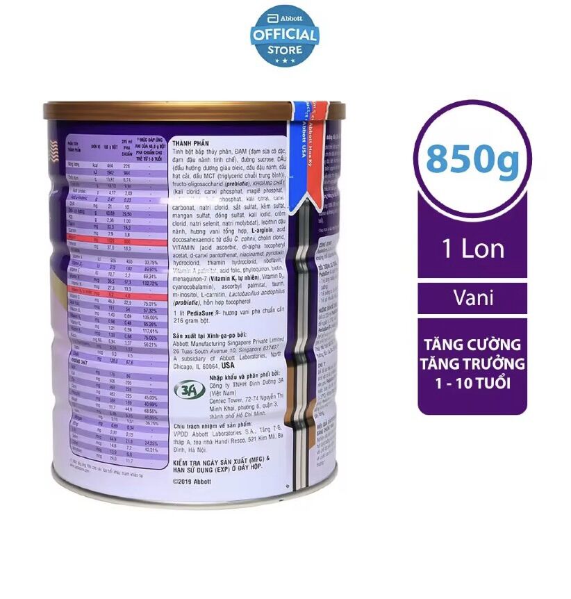 Sữa bột Abbot Pediasure 850g