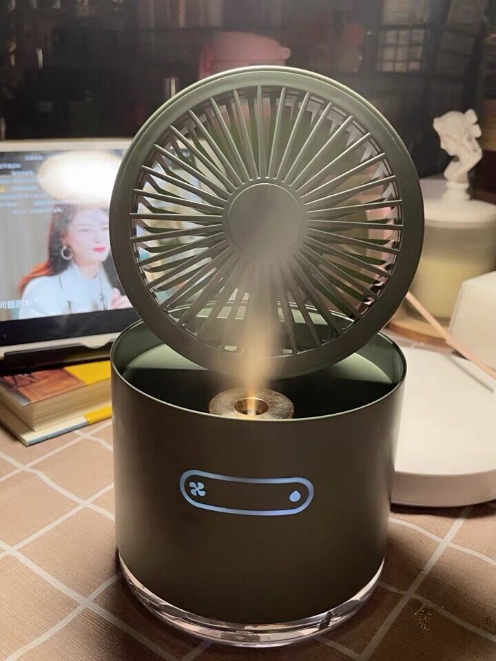 Quạt để bàn máy phun sương có đèn LED phong cách retro