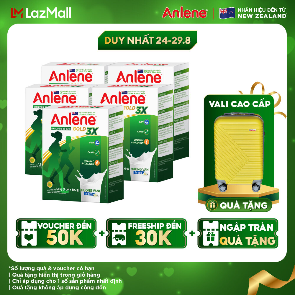 Combo 5 hộp sữa bột anlene gold 3x vanilla 1.2kg