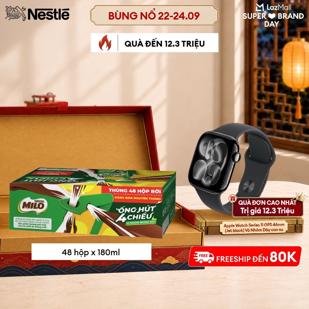 [ƯU ĐÃI THÁNG 9][FREESHIP TOÀN QUỐC] [Phiên bản ống hút 4 chiều] Sữa Lúa Mạch Nestlé MILO 48x180ml Không Màng Co