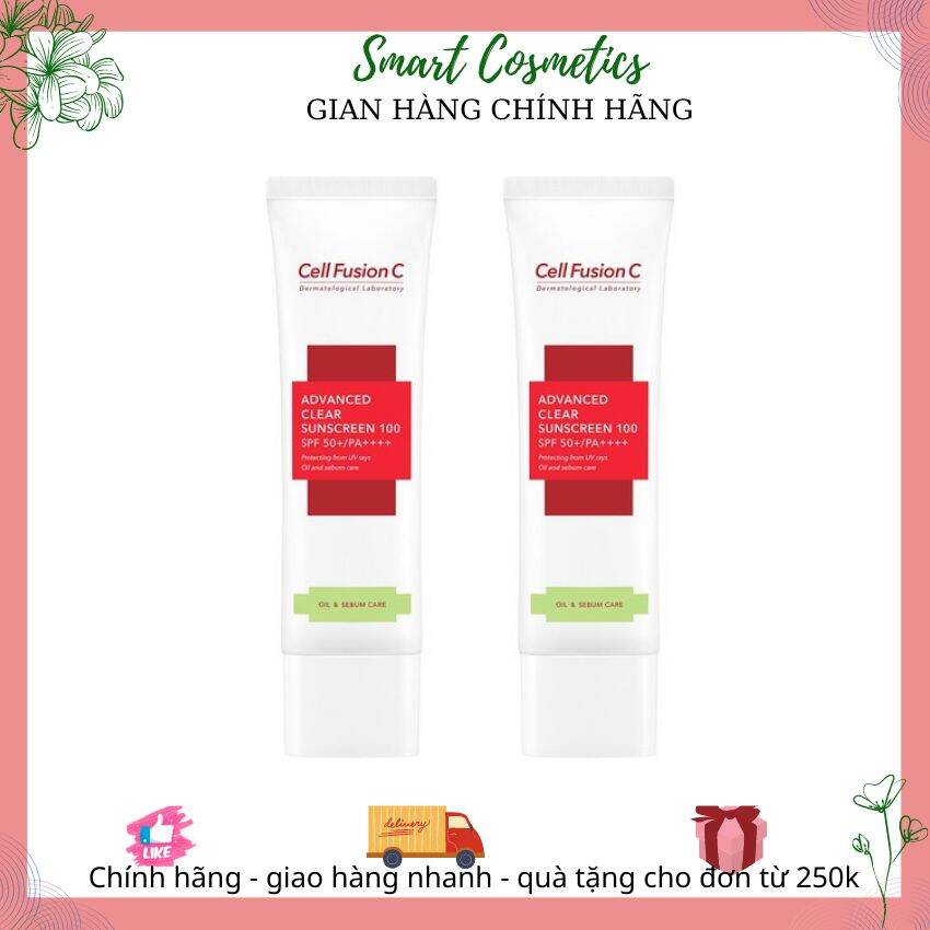 Kem chống nắng Cell fusion c clear suncreen 100 spf 48 PA +++ ( xanh lá dành cho da dầu, mụn)