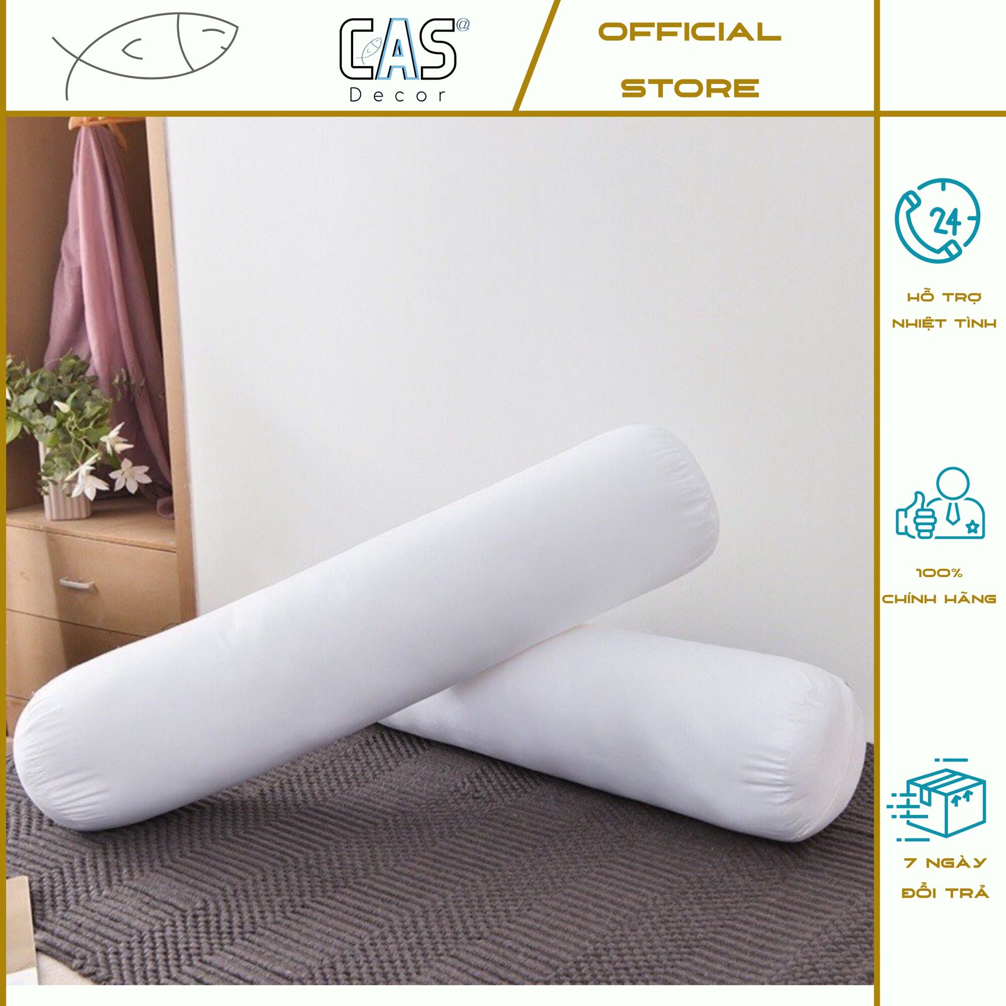 - ruột gối ôm bông sợi trắng tinh khiết , mịn mềm êm cas decor