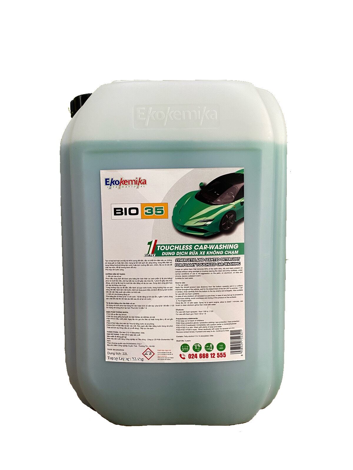 DUNG DỊCH RỬA XE KHÔNG CHẠM VÀ KHOANG ĐỘNG CƠ EKOKEMIKA ITALY - BIO 35