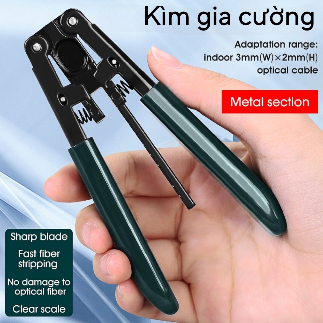 Kìm tuốt sợi gia cường - kìm tuốt vỏ cáp quang - kìm cắt sợi gia cường - kìm gia cường cắt vỏ cáp quang sợi quang