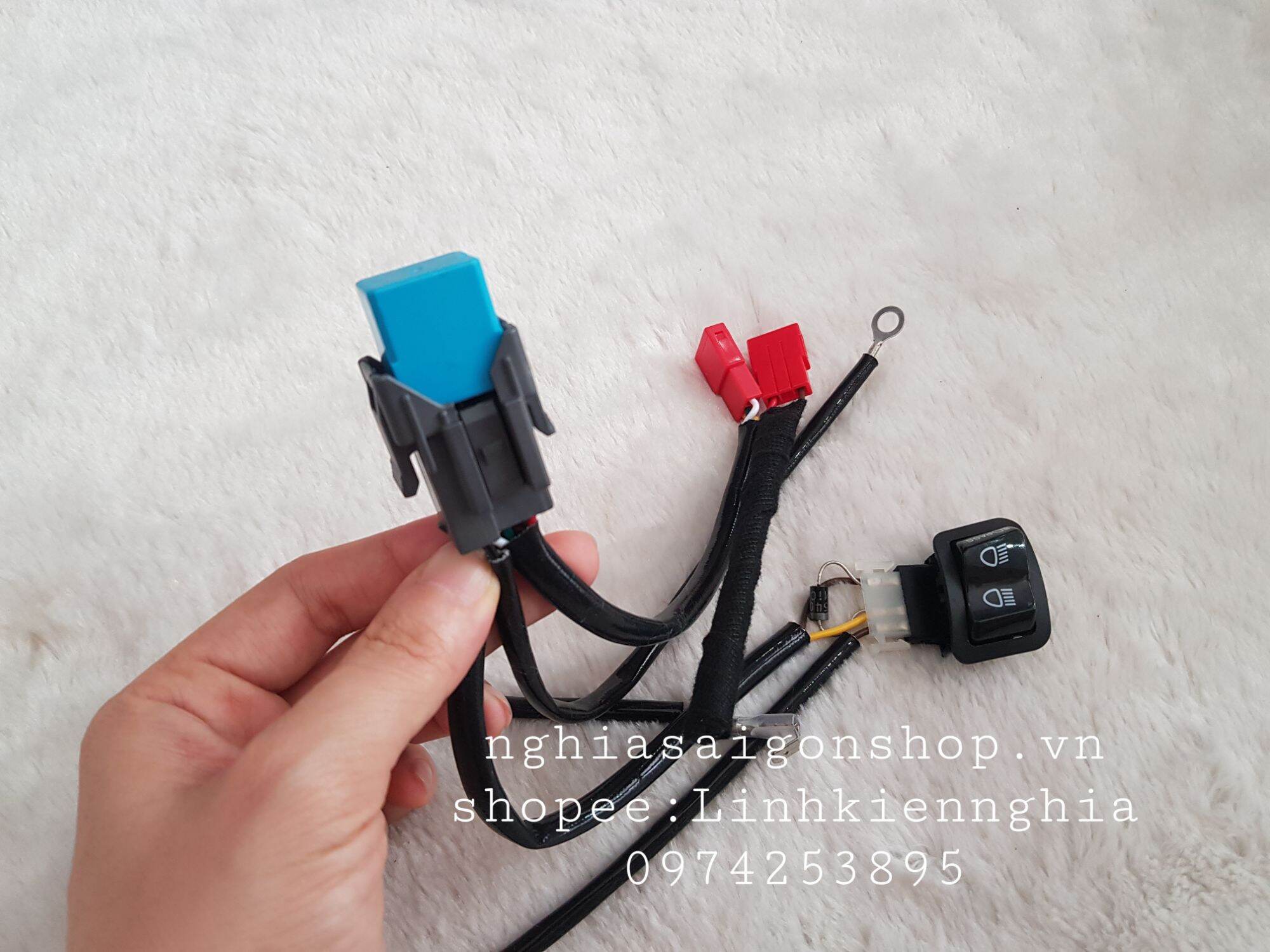 Bộ dây passing đèn pha cho xe Future Led kèm công tắc
