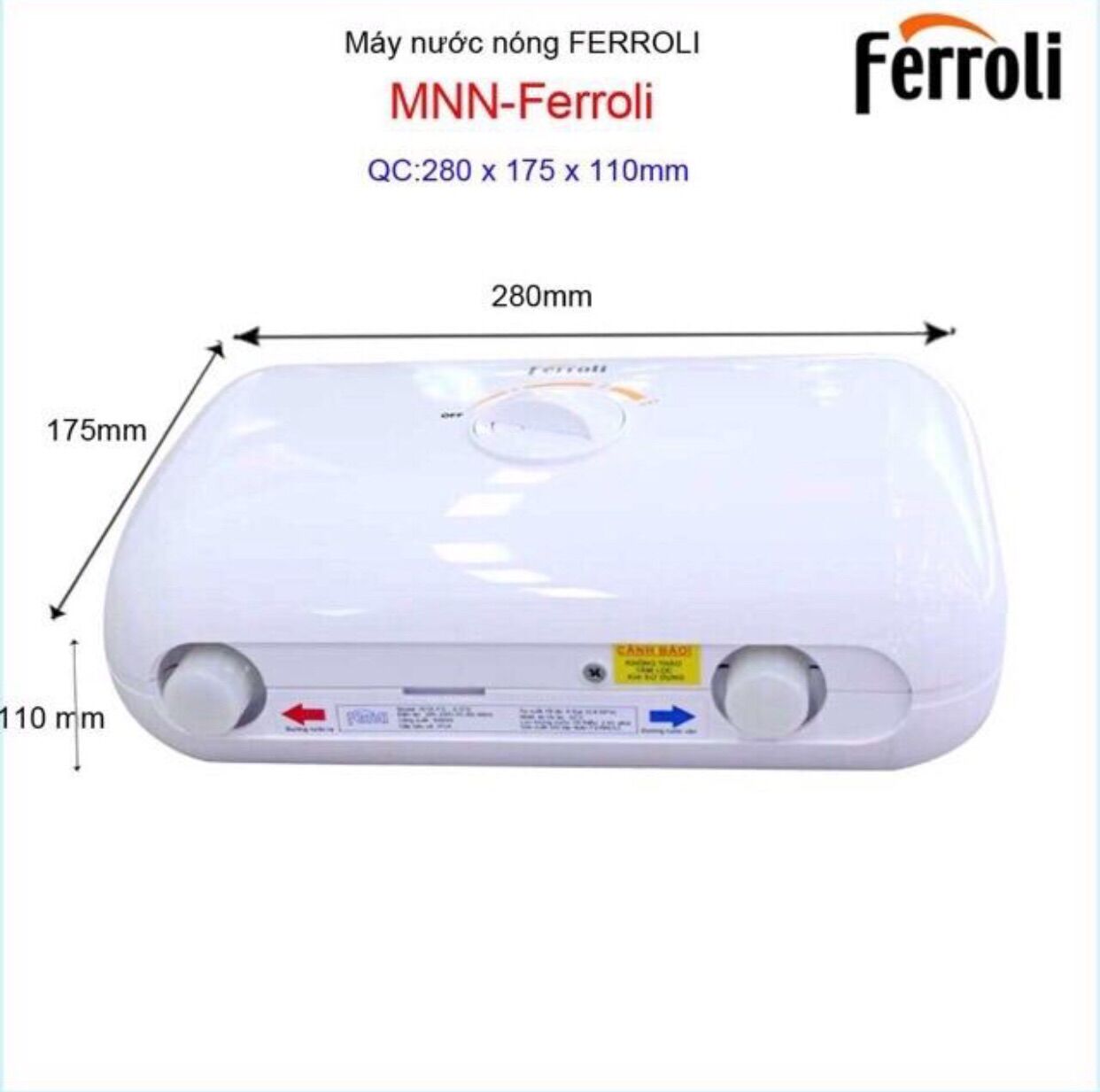 Máy Nước Nóng Trực Tiếp FERROLI RITA 4.5, Chống giật, thiết kế nhỏ gọn, không có bơm