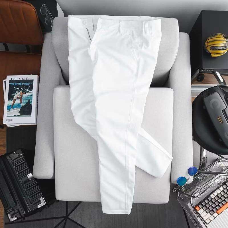  Bigsize < 120kg  Quần Kaki Nam Vải Mềm Dài Ống Suông Đứng Màu Trắng Và Đen 