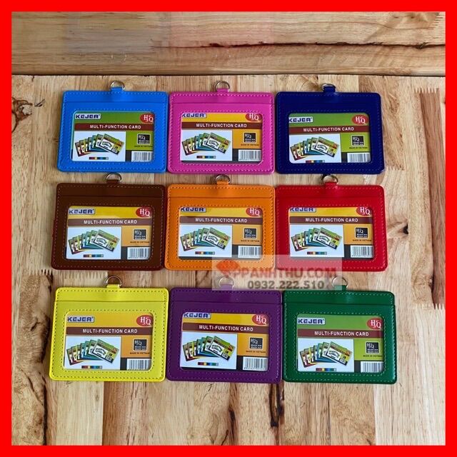 THẺ ĐEO BẢNG TÊN DA 2 NGĂN BẢNG NGANG