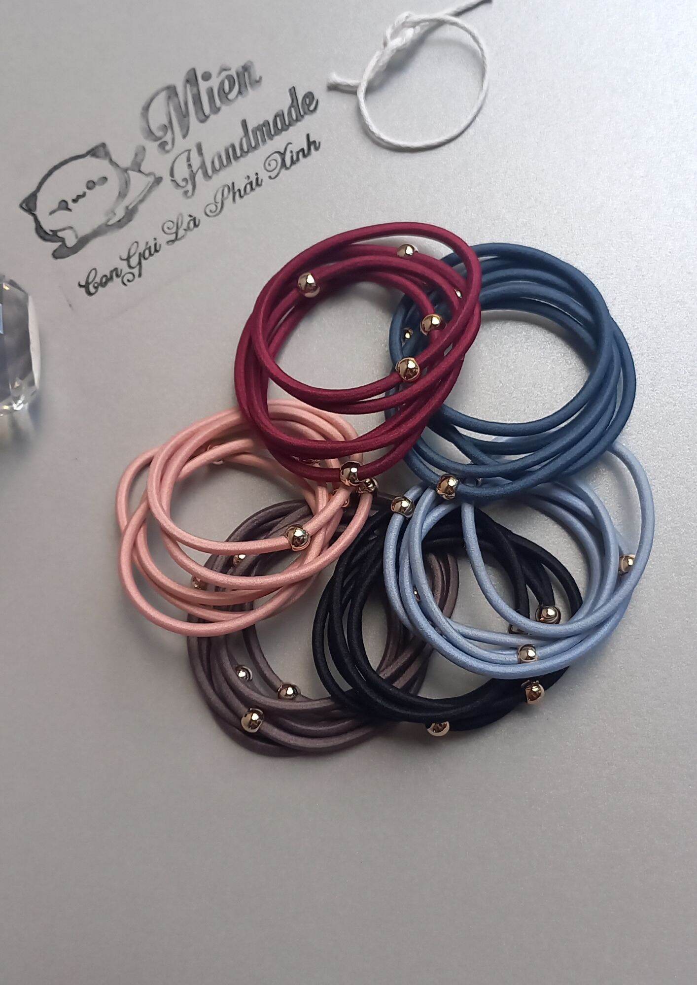 Set 30 Dây buộc tóc đính hạt Hàn Quốc