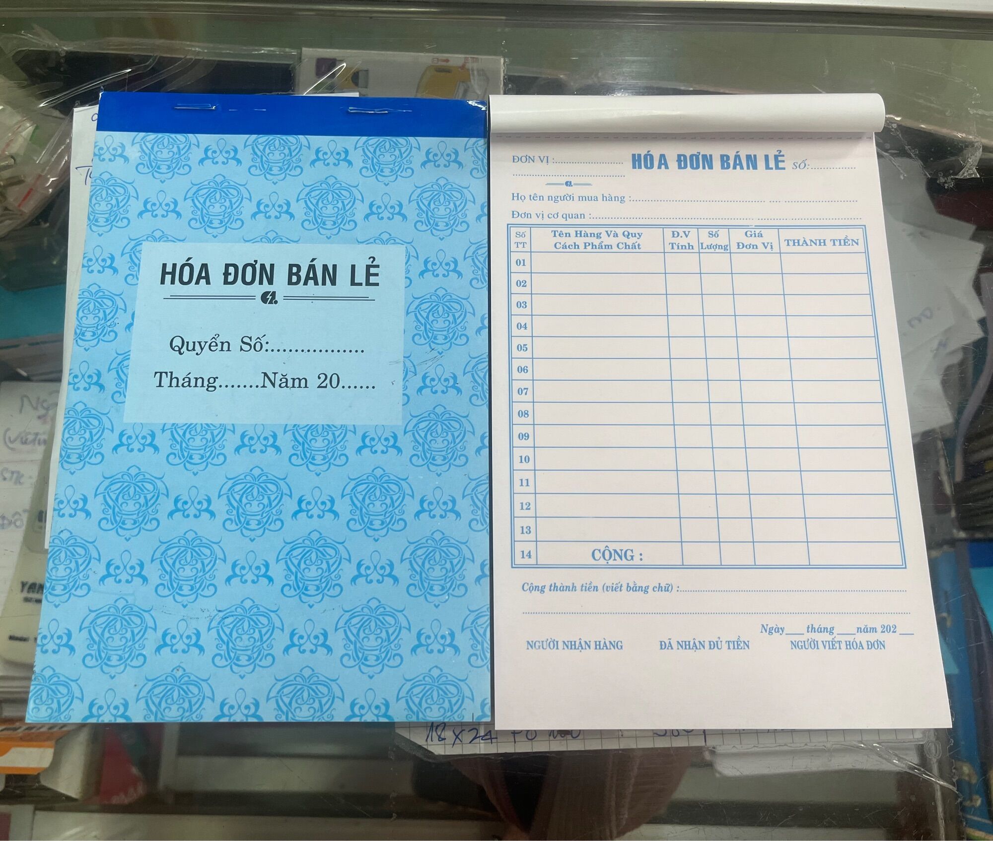 Hoá đơn bán lẻ 2 liên kích thước
