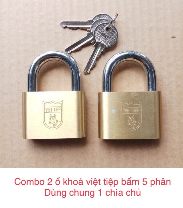 Combo 2 ổ khoá việt tiệp dùng chung 1 chìa chủ