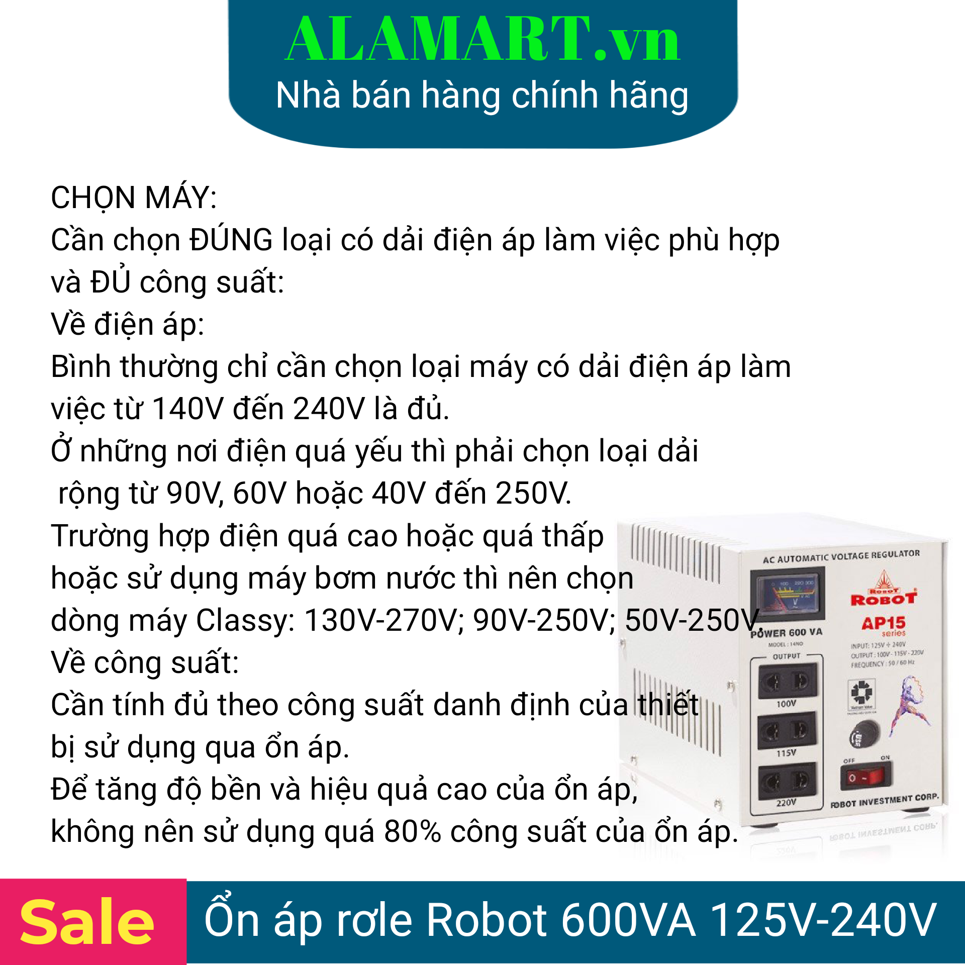 ỔN ÁP RỜ LE 600VA (125V - 240V)