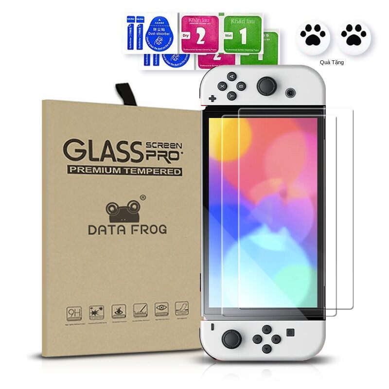 Dữ liệu ếch 2 tấm bảo vệ màn hình tương thích-nintendo switch oled 9h hd trong suốt rõ nét cho nintendos chuyển màn hình oled
