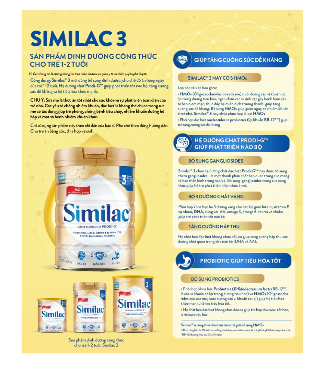 Sữa Bột Similac 3 - 900g (1-2 tuổi) [Mẫu Mới 5G]