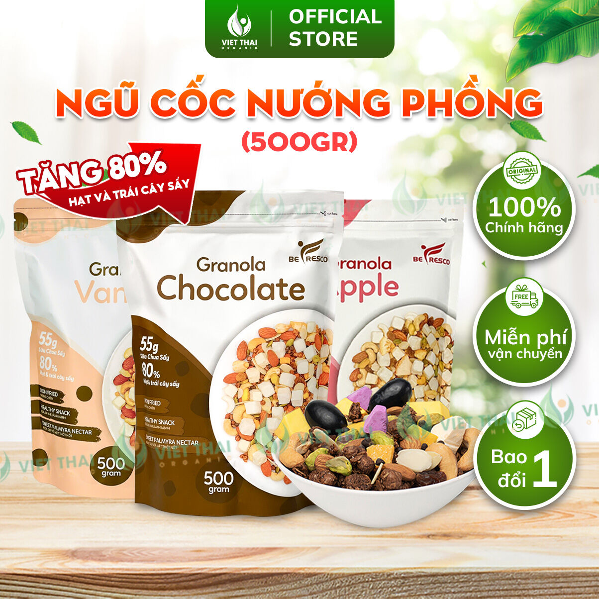 Ngũ Cốc Granola Befresco X3 Sữa Chua Sấy - Tăng 11 Loại Hạt 380g Việt Thái Organic