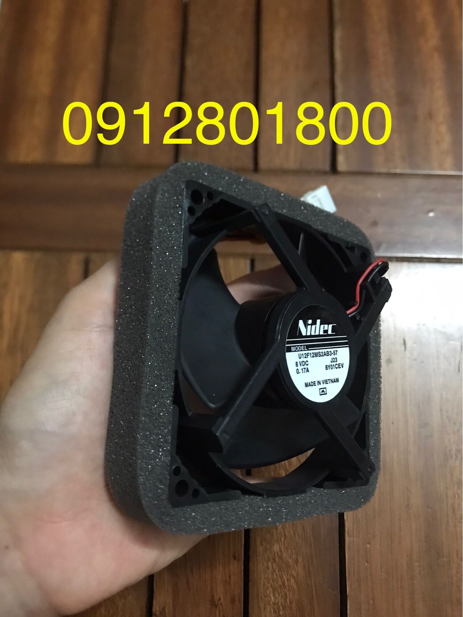 Quạt tủ lạnh Panasonic DC 8V 9*9cm 2 dây