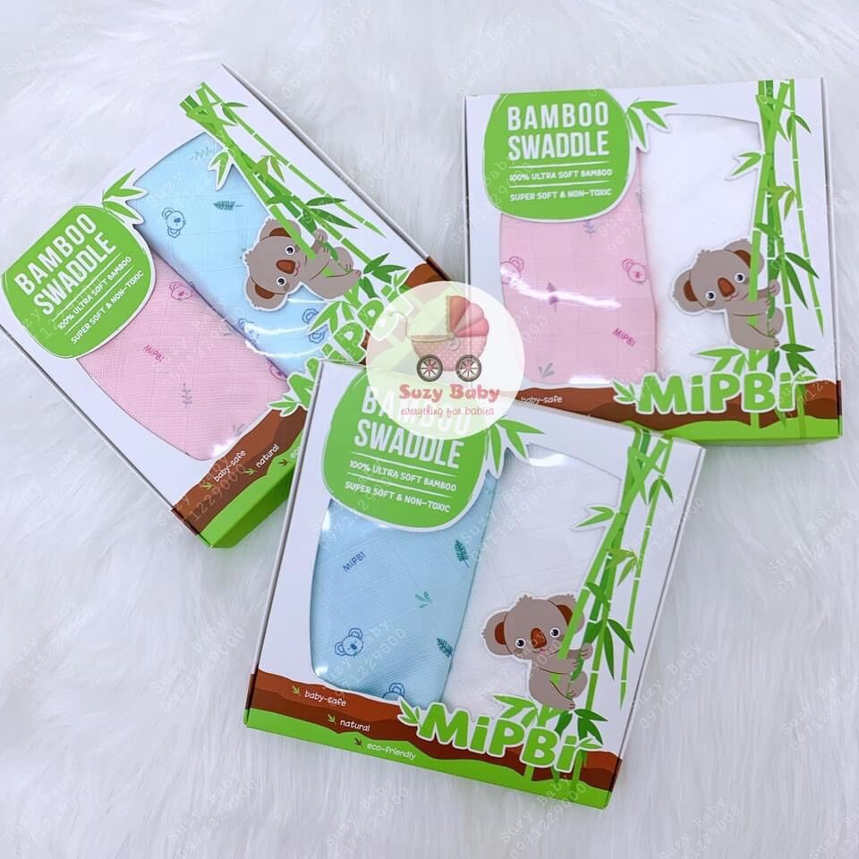 Set 2 khăn tắm sợi tre 3 lớp mipbi 75x75cm