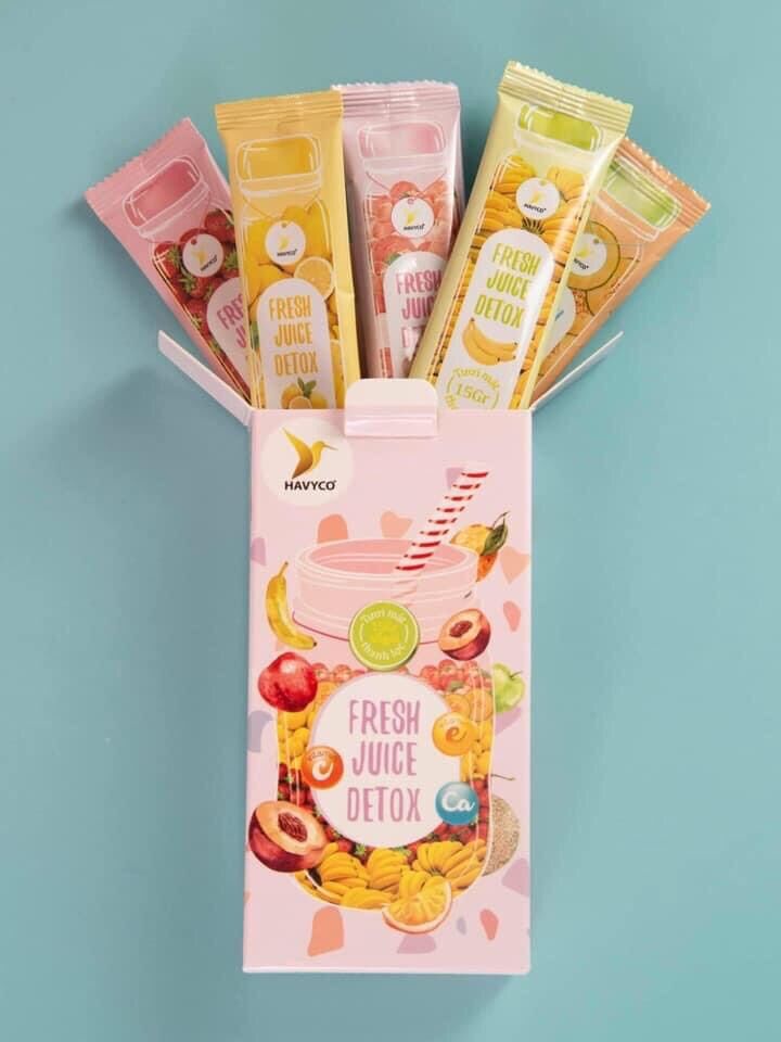 Fresh juice detox trai cay dep da