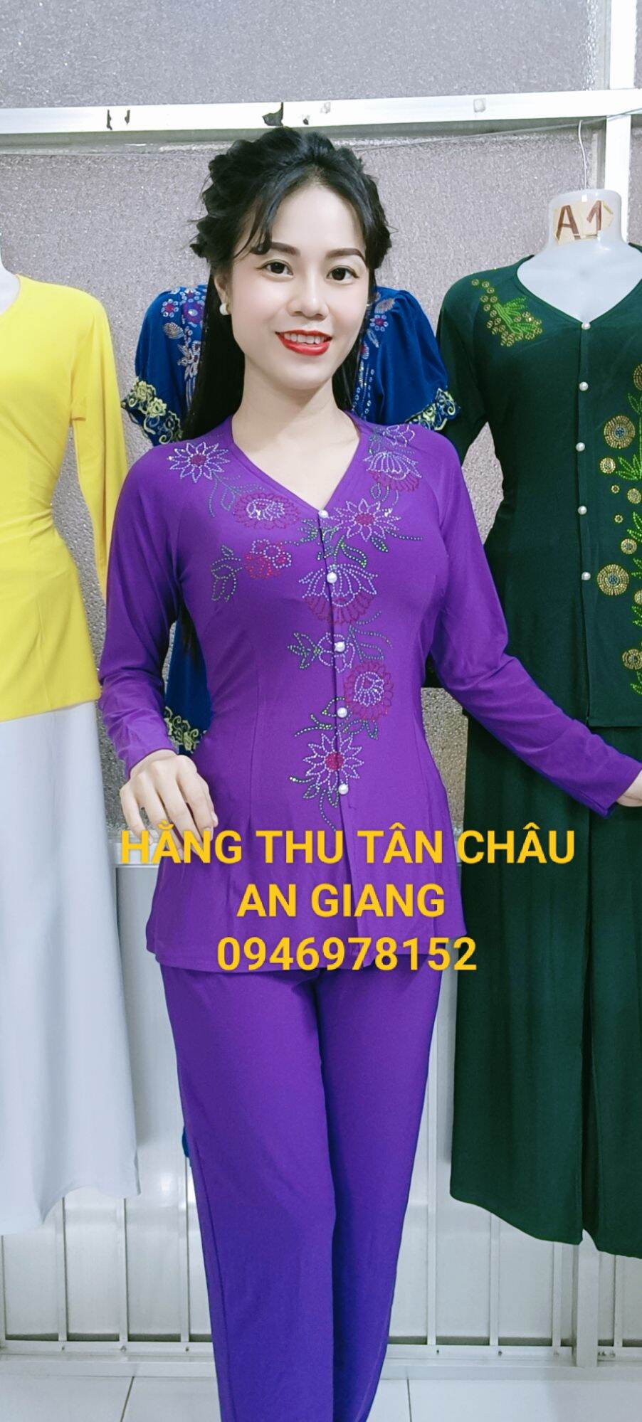 Bộ bà ba đá hướng dương ống nhỏ