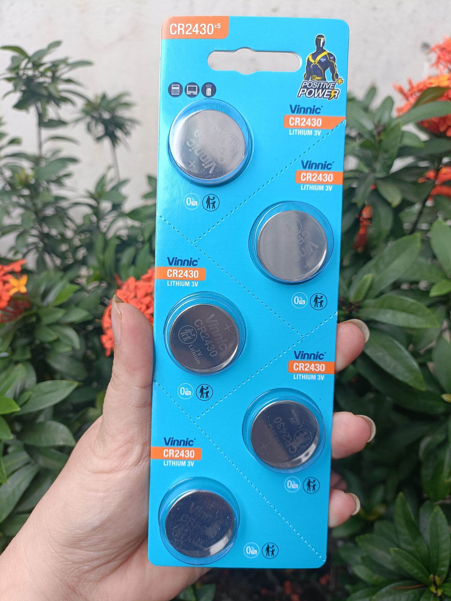 Vỉ 5 viên pin điều khiển CR2430 lithium 3V chính hãng vinic