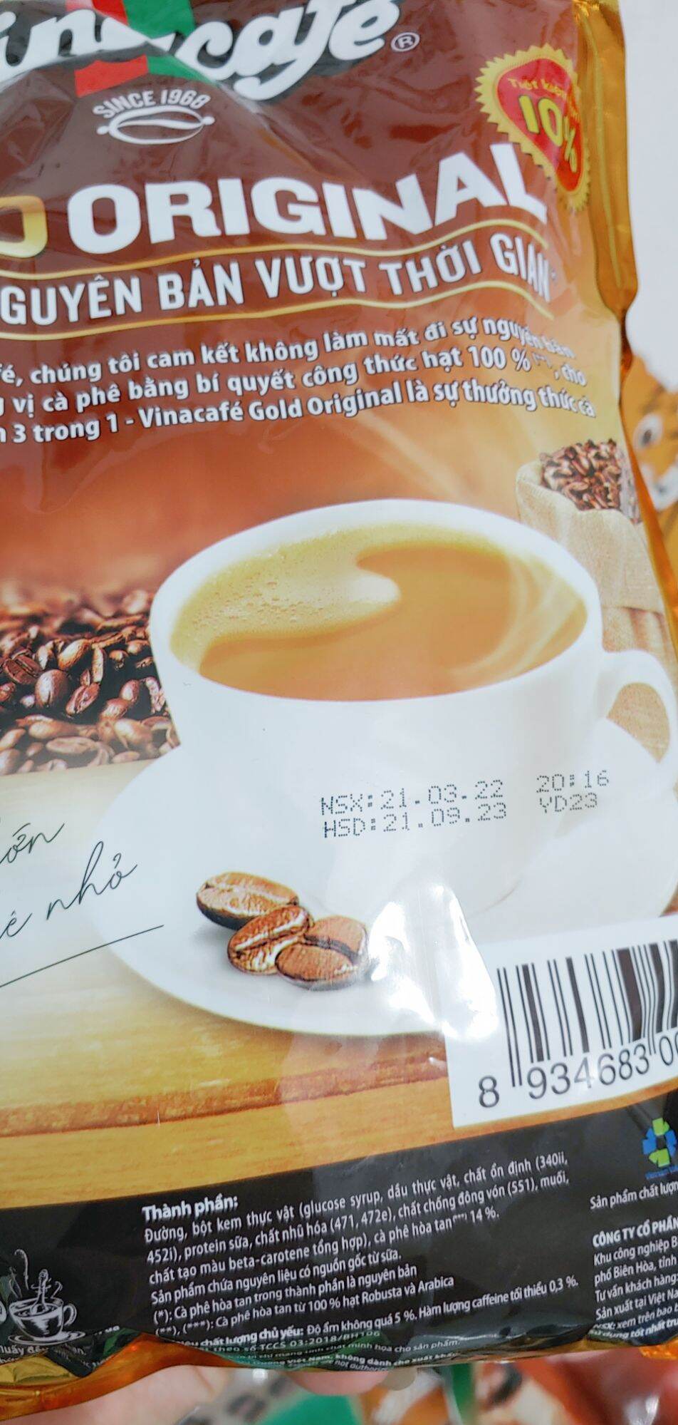 Cà phê hoà tan 3in1 Vinacafe bịch 40 gói