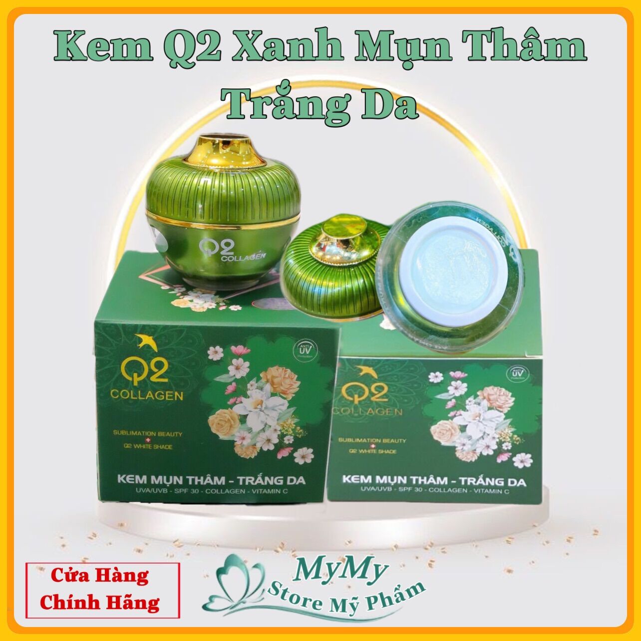 Kem Q2 Xanh thâm mụn trắng da