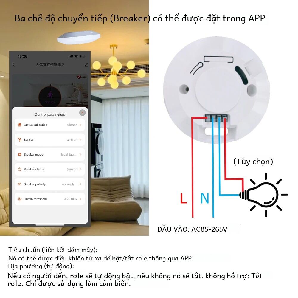 Zigbee/wifi 5.8/24g Mmwave Radar Sự Hiện Diện Của Con Người Cảm Biến Chuyển Động 16a Rơ Le Phát Hiện Độ Sáng 110/220V Tương Thích Với Tuya Cuộc Sống Thông Minh Nhà