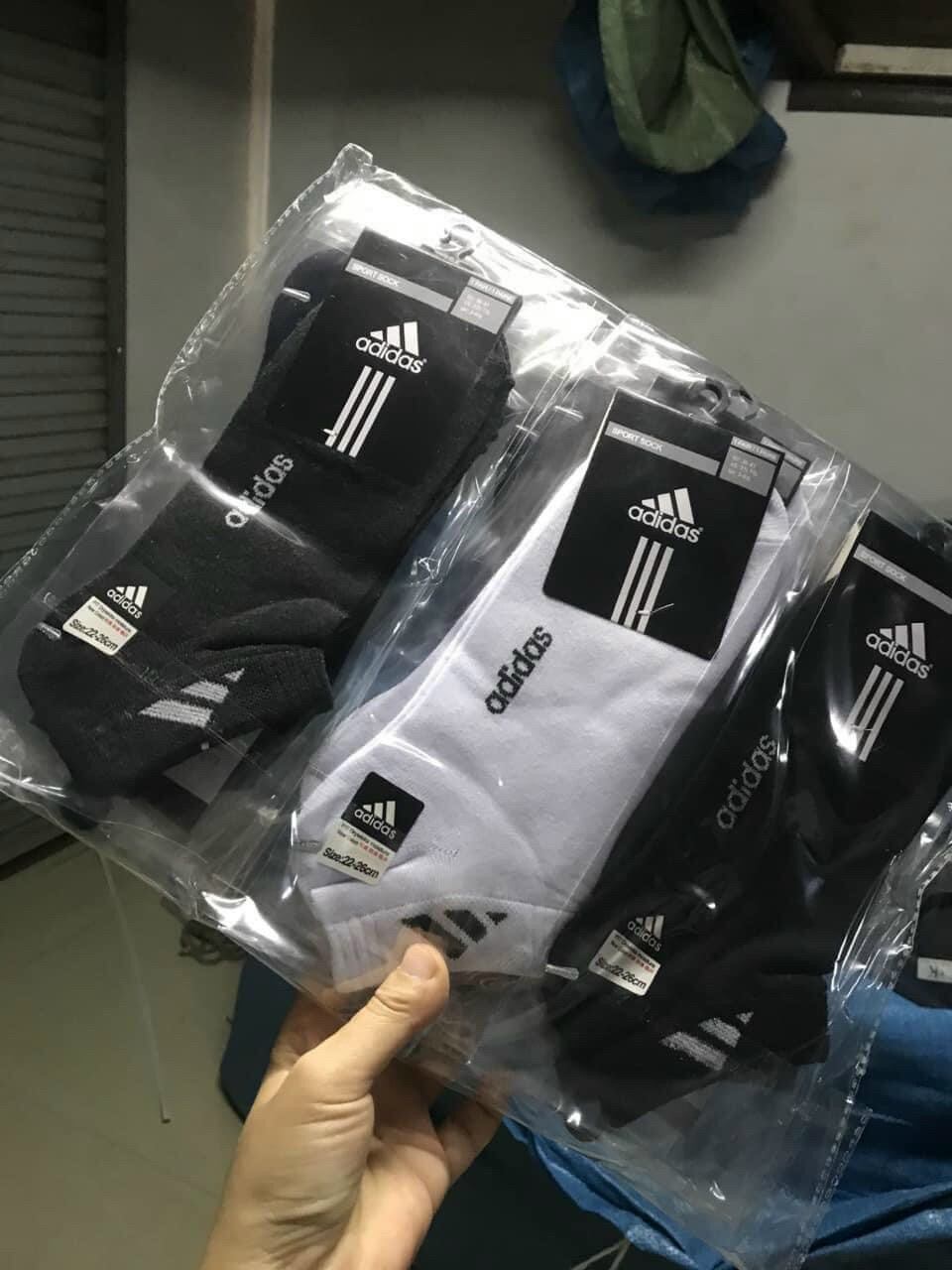 Sét tất vớ nam cổ ngắn adidas chất cotton đẹp khử mùi chống hôi chân