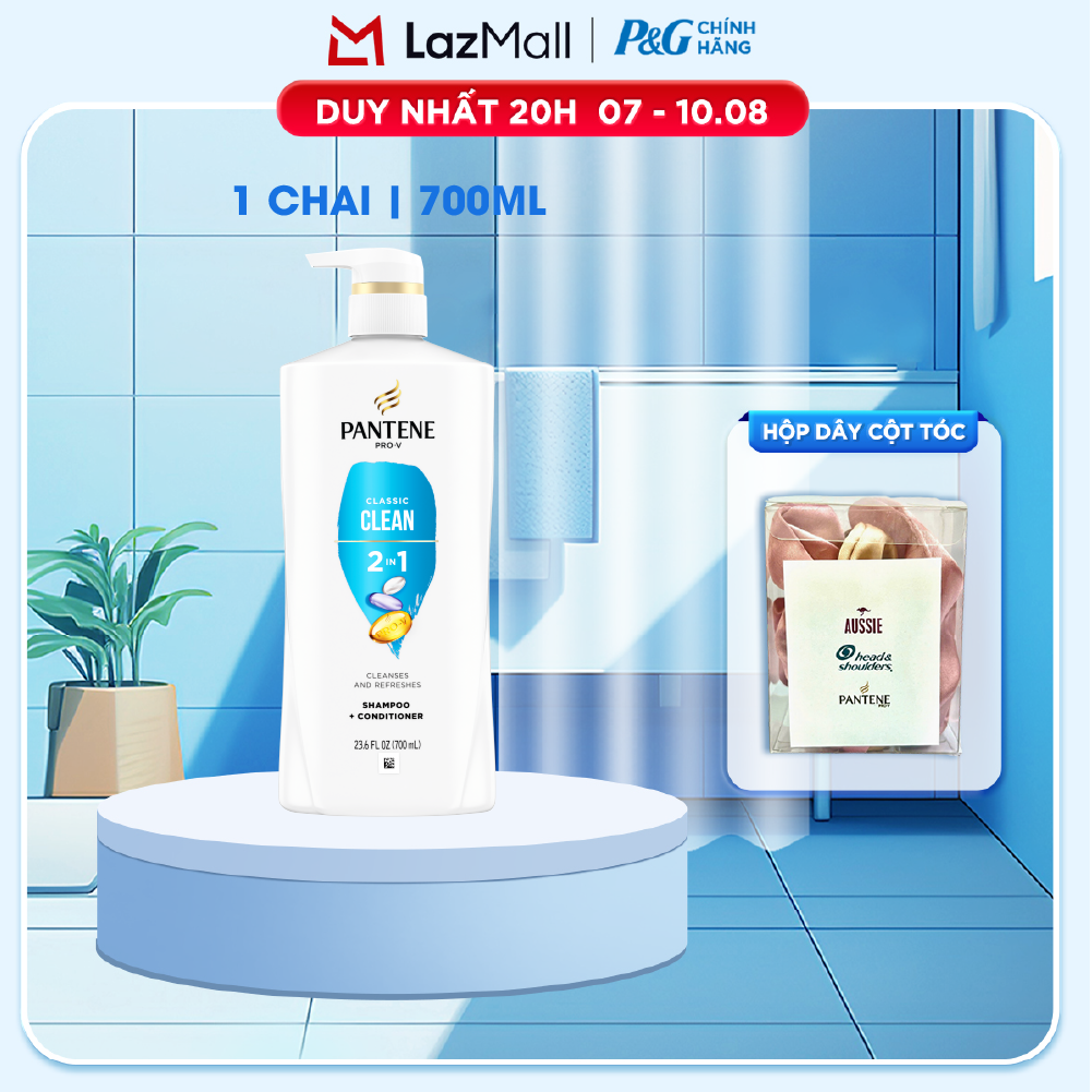 Dầu Gội Xả PANTENE Nhập Khẩu Mỹ 2IN1 Hương Classic Clean Chai 700ML
