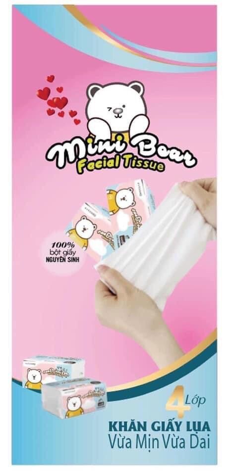 Combo 10 gói khăn giấy gấu vuông minibear cao cấp