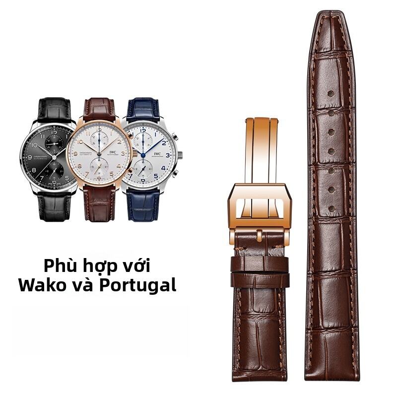 SOALFANEY | Dây đeo đồng hồ nam bằng da thật IWC Original Pilots Watch Portofino Midsize 20MM Dây đe