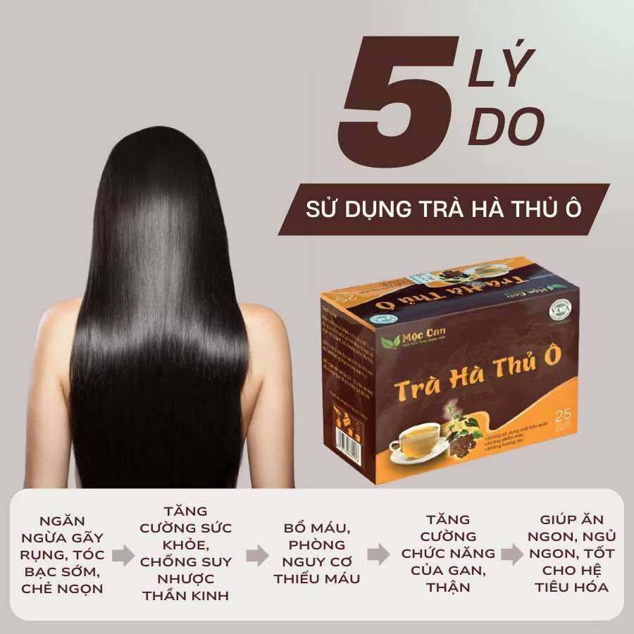 Combo 3 hộp Trà cao hà thủ ô Mộc Can xanh tóc đỏ da