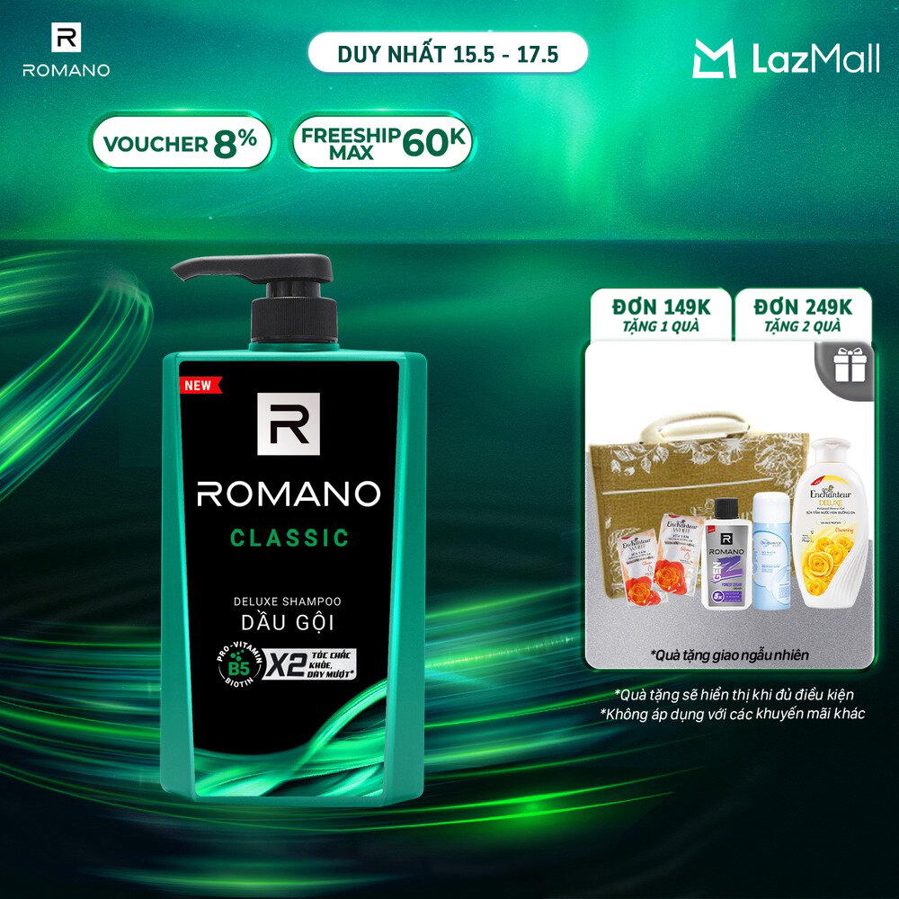 Dầu gội hương nước hoa Romano Classic 650g