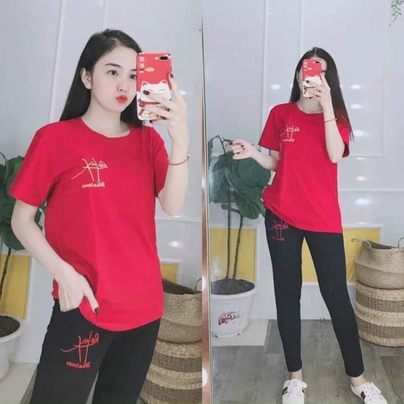 Đồ bộ nữ mặc nhà, set bộ thun dài, bộ đồ thun dài set bộ dài chất cotton co giản mặc nhà dễ thương form rộng thoải mái bigsize tới 85kg
