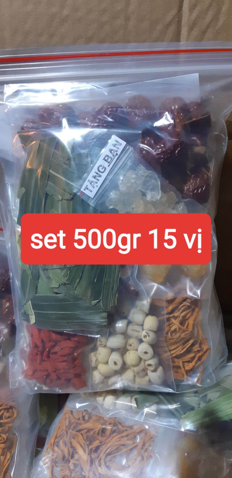Chè dưỡng nhan combo 10set 500gr 15vị nấu 4lit